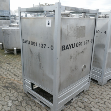 Conteneur IBC de 1000 litres chauffable/réfrigérable en acier inoxydable 304