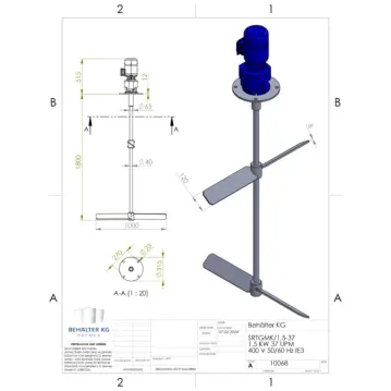 Werksneues&#x20;1,5&#x20;KW&#x20;&#x2F;&#x20;37&#x20;Upm&#x20;Balkenr&#xFC;hrwerk-FIT&#x2F;B