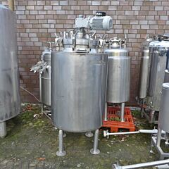495 Liter heiz-/kühlbarer Druckbehälter aus V4A mit Balkenrührer