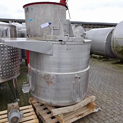 1300 Liter heiz-/kühlbarer Rührwerksbehälter aus V4A mit Ankerrührwerk