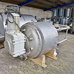 1240 liter heat-/coolable pressure vessel, Aisi 304 with spiral stirrer