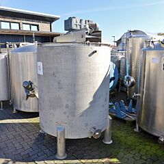 2000 Liter heiz-/kühlbarer Rührwerksbehälter aus V2A mit Ankerrührwerk