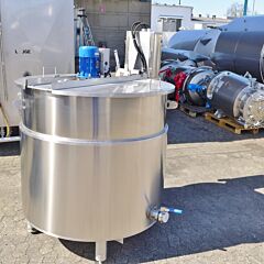 Werksneuer 1000 Liter elektrisch beheizbarer Rührwerksbehälter aus V4A mit Propellerrührwerk