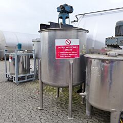 1800 Liter Rührwerksbehälter aus V2A mit Ankerrührwerk