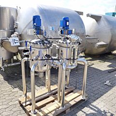 35 liter heat-/coolable agitator tank, Aisi 316 with inclined blade agitator