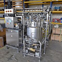 Pharma processing skid including 100 liter heat-/coolable pressure tank, Aisi 316