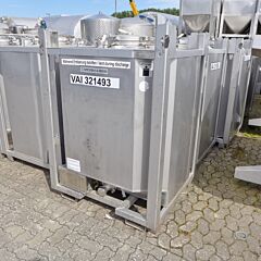 1000 liter electrically heatable IBC container, Aisi 304