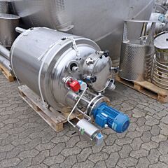 400 Liter heiz-/kühlbarer Druckbehälter aus V4A mit Propellerrührwerk