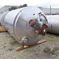 5000 Liter heiz-/kühlbarer Rührwerksbehälter aus V2A mit Balkenrührwerk