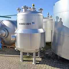 1830 Liter heiz-/kühlbarer Druckbehälter aus V4A mit Magnetrührwerk