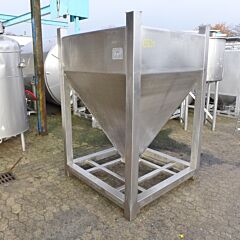 1800 liter conical container, Aisi 316