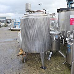 1000 Liter heiz-/kühlbarer Rührwerksbehälter aus V2A mit Propellerrührwerk