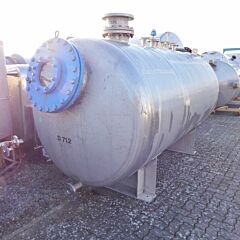 6500 liter horizontal pressure vessel, AISI316