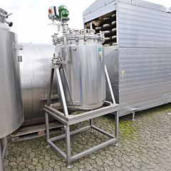 450 Liter heiz-/kühlbarer Druckbehälter aus V4A mit Propellerrührwerk