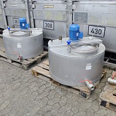 300 Liter Rührwerksbehälter aus V2A mit Schrägblattrührwerk