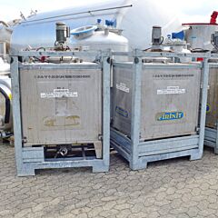 1000 liter IBC container, Aisi 304 with propeller agitator