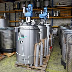 680 Liter heiz-/kühlbarer Druckbehälter aus V2A mit Balkenrührwerk