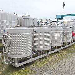 1600 liter (4 x 400 liter) heat-/ coolable tank, Aisi 304