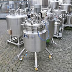 127 Liter heiz-/kühlbarer Druckbehälter aus V4A mit Propellerrührwerk
