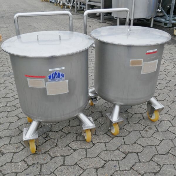 Container mobile da 140 litri in acciaio inox 316