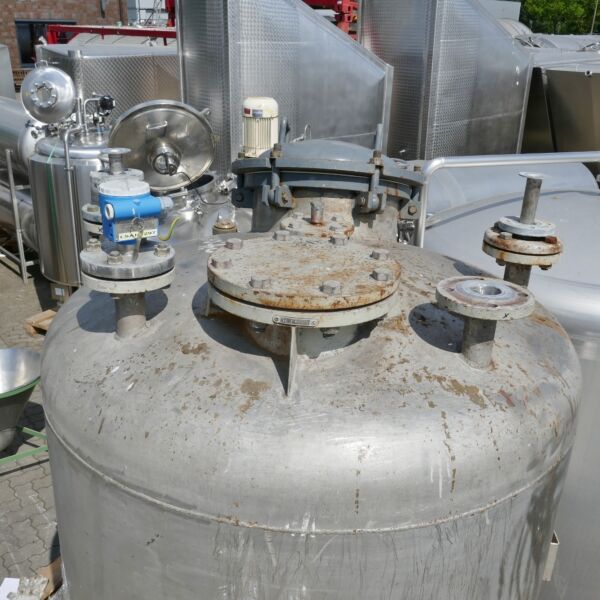 1813 liter pressure vessel, Aisi 316 with agitator flange