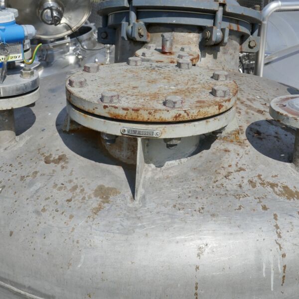 1813 liter pressure vessel, Aisi 316 with agitator flange