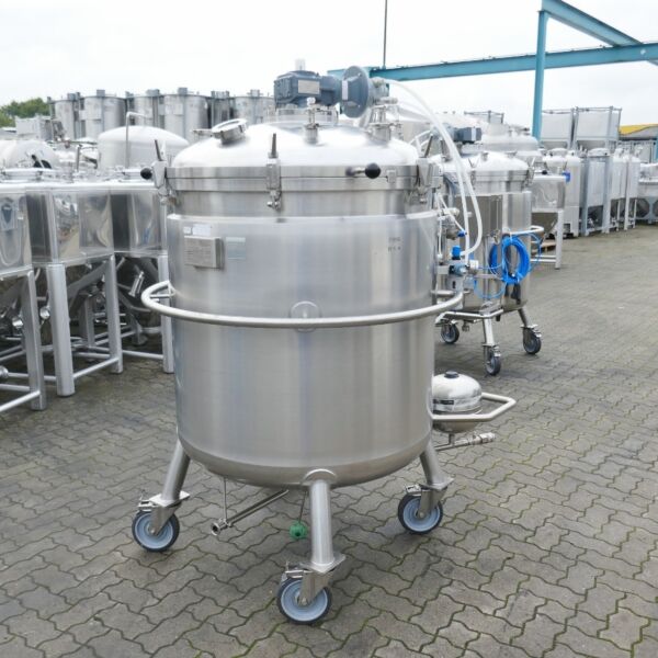 956 liter mobile, heatable/coolable agitator tank made of stainless steel 316 with cup agitator