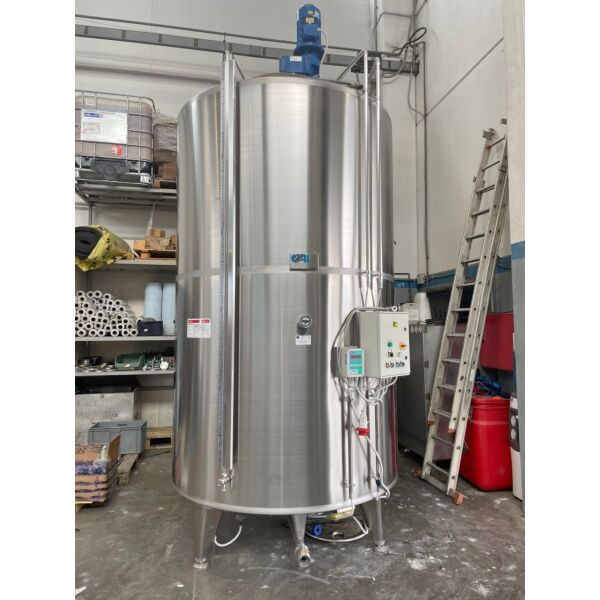 5000 liter heatable/coolable, insulated stainless steel 316 agitator tank with inclined blade agitator