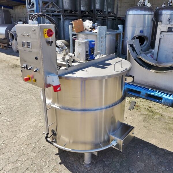Nuovo serbatoio agitatore riscaldato elettricamente da 530 litri in acciaio inox 316 con agitatore ad elica