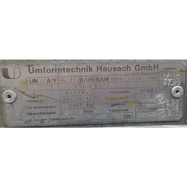 Contenitore IBC da 1000 litri in acciaio inox 304
