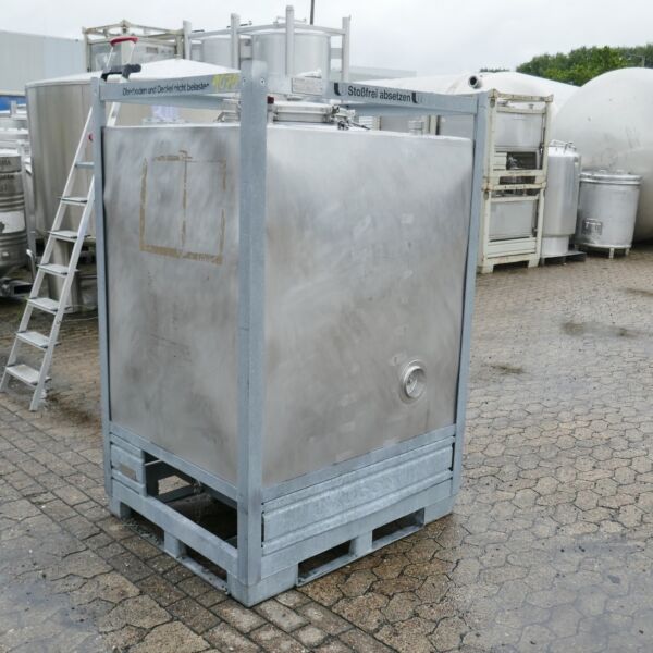 Container IBC da 1000 litri riscaldabile/raffreddabile in acciaio inox 304