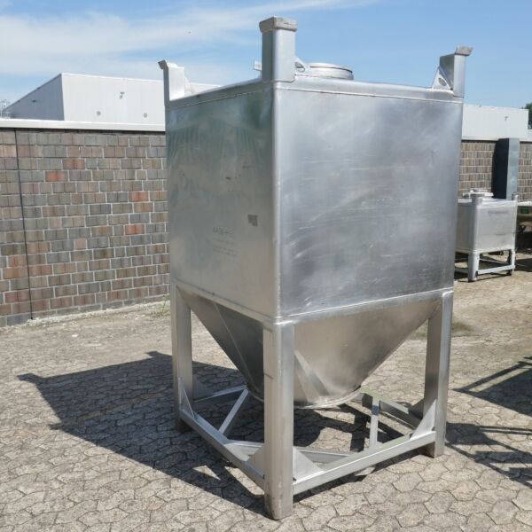 Serbatoio per rinfuse da 1900 litri in acciaio inox 316
