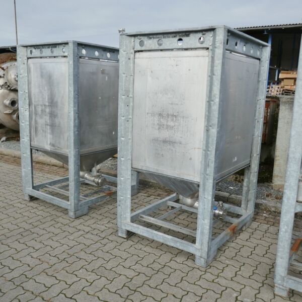 1100 liter conical container made of stainless steel 304