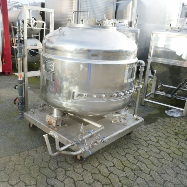 Serbatoio a pressione / fermentatore riscaldabile/raffreddabile da 1000 litri in acciaio inox 316 con agitatore a disco