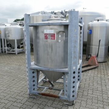 1000&#x20;liter&#x20;conical&#x20;container&#x20;made&#x20;of&#x20;stainless&#x20;steel&#x20;316