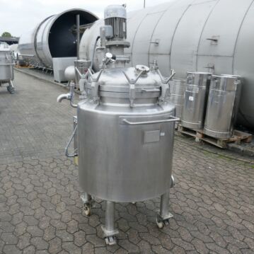 250 Liter heiz-/kühlbarer  Druckbehälter aus V2A mit Dispergierrührwerk
